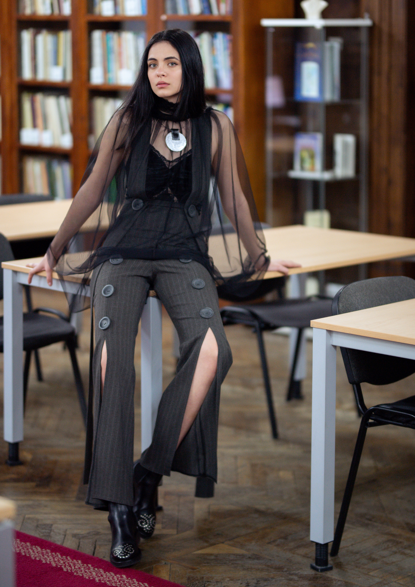 Pantalon lung Lined